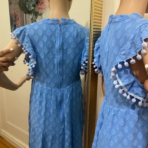 Lilly Pulitzer Blue Mini Dress with Ruffle Sleeves - Picture 8 of 13